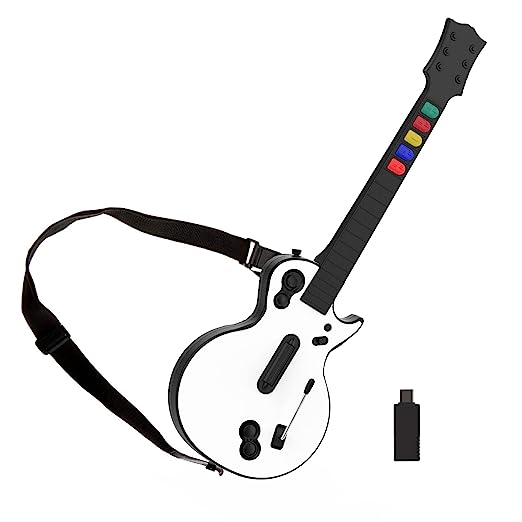 DOYO PC Guitar Hero Controller, Wireless PS3 Guitar Hero with Dongle for PC,Playstation 3 Guitar Hero Rock Band Would Tour Clone Hero Games