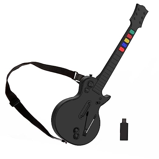 DOYO PC Guitar Hero Controller, Wireless PS3 Guitar Hero with Dongle for PC,Playstation 3 Guitar Hero Rock Band Would Tour Clone Hero Games