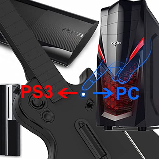 DOYO PC Guitar Hero Controller, Wireless PS3 Guitar Hero with Dongle for PC,Playstation 3 Guitar Hero Rock Band Would Tour Clone Hero Games