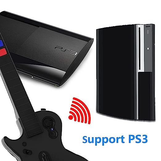 DOYO PC Guitar Hero Controller, Wireless PS3 Guitar Hero with Dongle for PC,Playstation 3 Guitar Hero Rock Band Would Tour Clone Hero Games