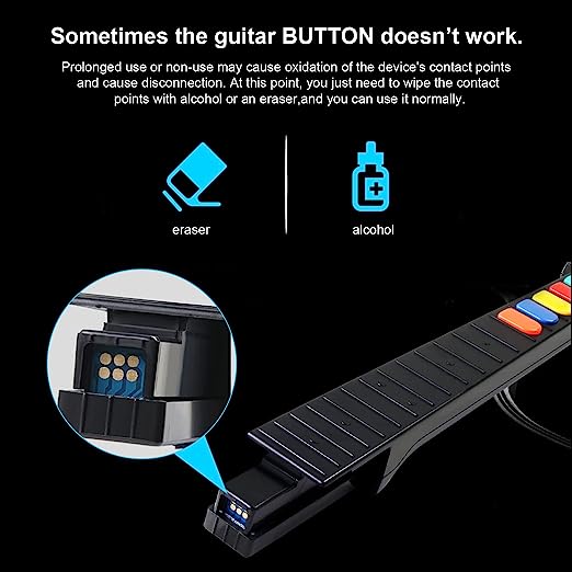 DOYO Wii Guitar Hero, Wireless White Game Guitar for Wii Guitar Hero and Rock Band Games (Excluding Rock Band 1) - guitar hero wii Bundle Nintendo Wii, guitar hero Guitar for Wii Only