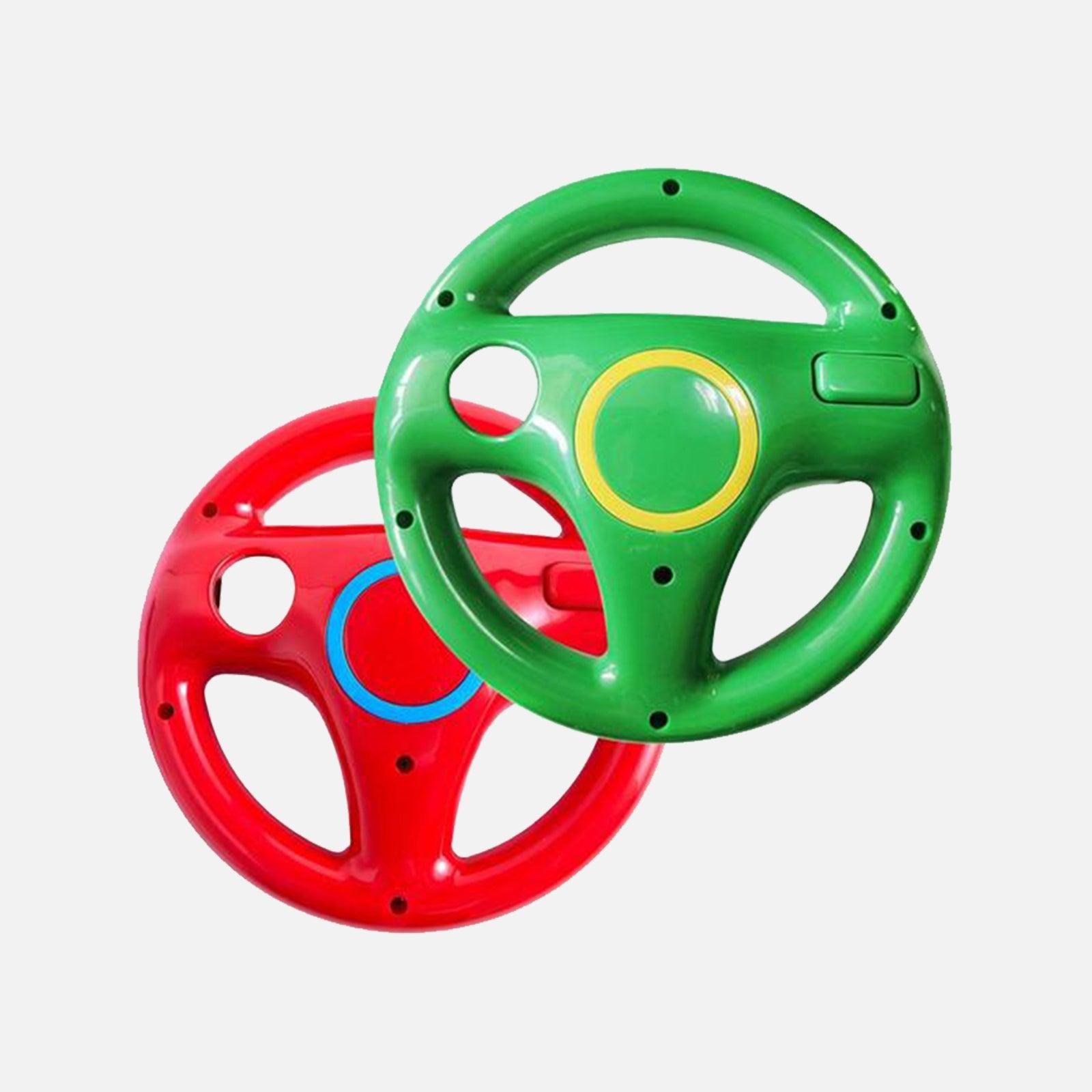 DOYO 2 Pack Wii steering wheel 360 Degree Rotation Mario Kart Racing Game Steering Wheel (Red & Green) - DOYO Game