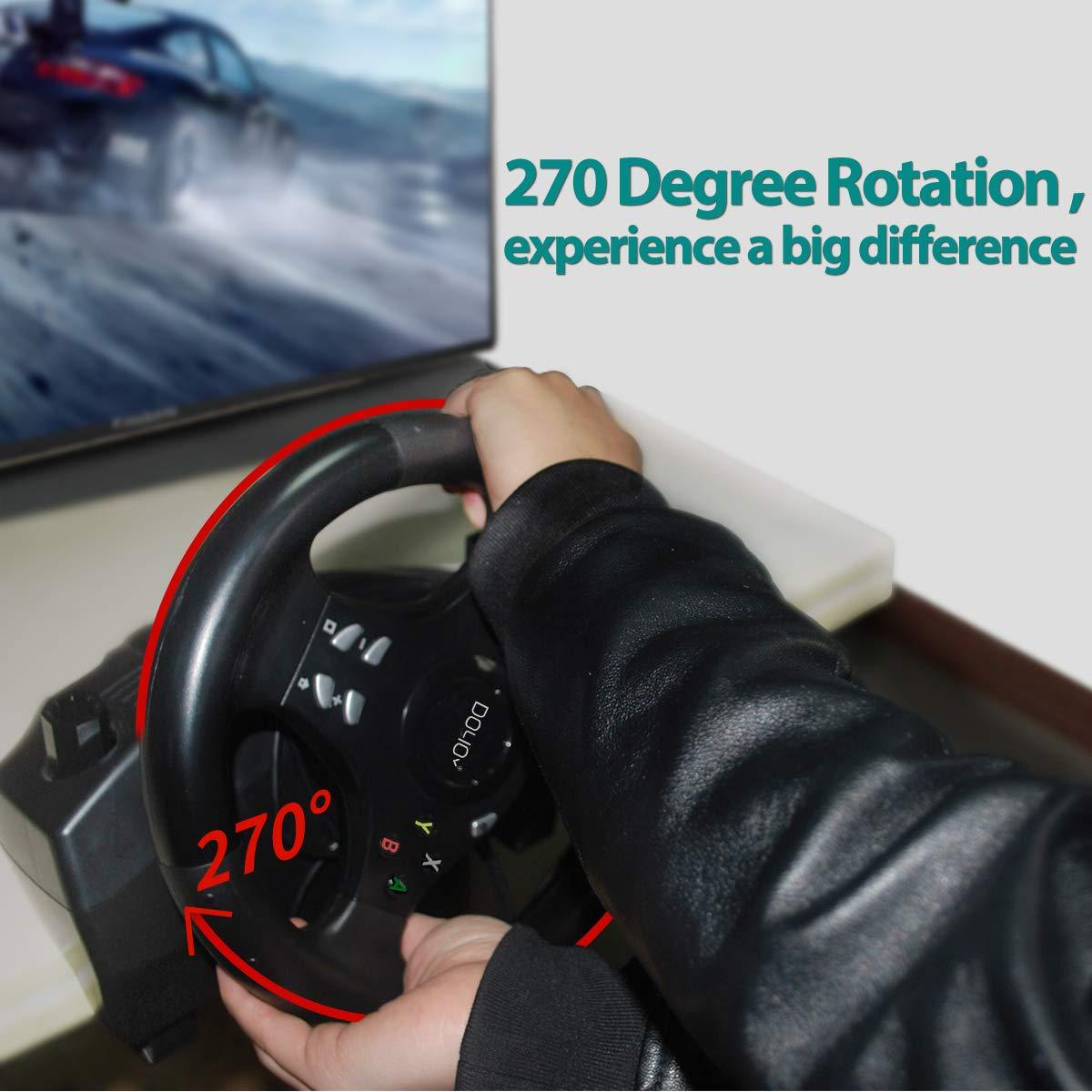 DOYO Gaming Steering Wheel with Pedals for PC/PS4/PS3/Xbox One/360/SWITCH Realistic Racing Experience - DOYO Game