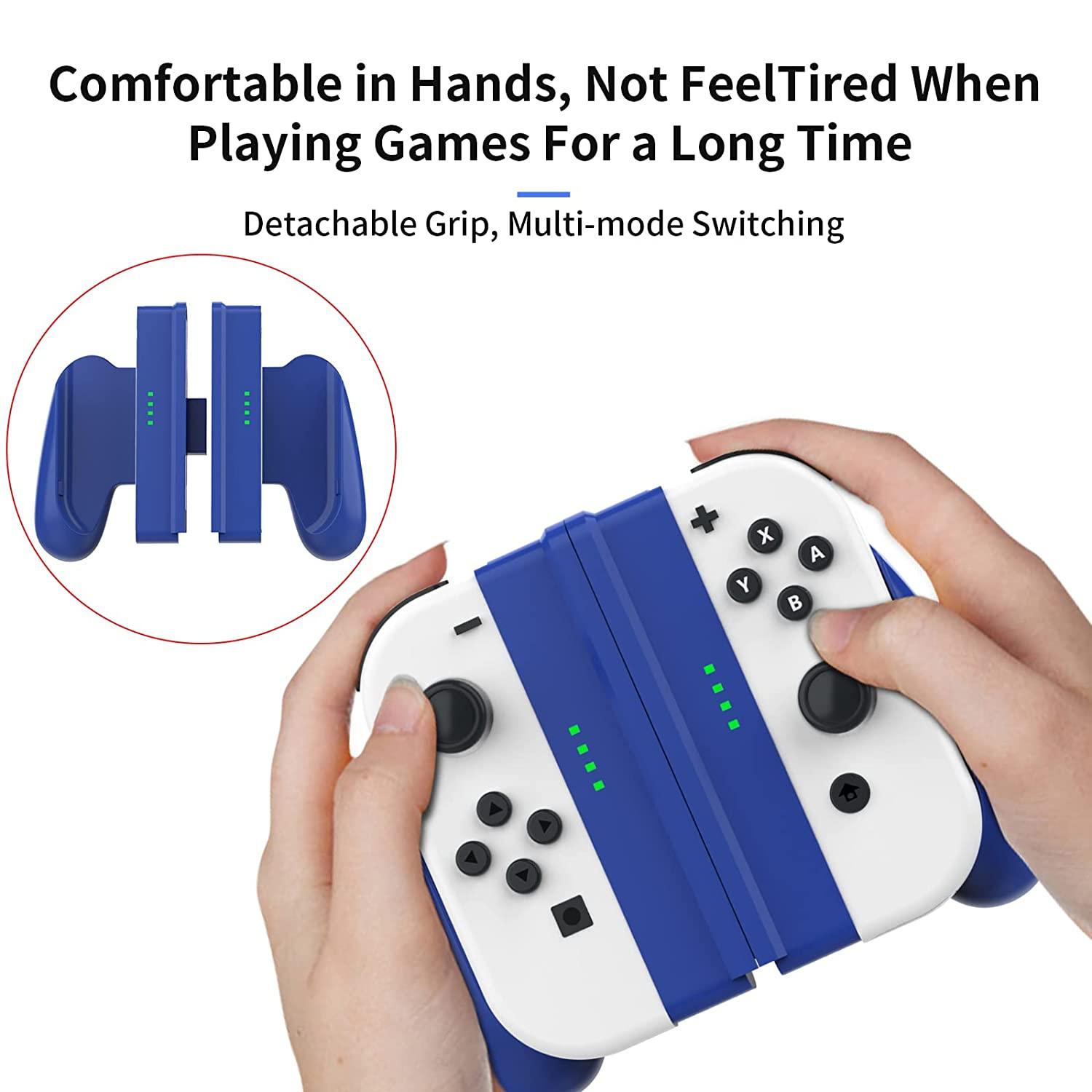 DOYO Joy Con Comfort Grip Unique Detachable Design Controller Hand Grip Compatible with Switch/Switch OLED Joycons Blue - DOYO Game