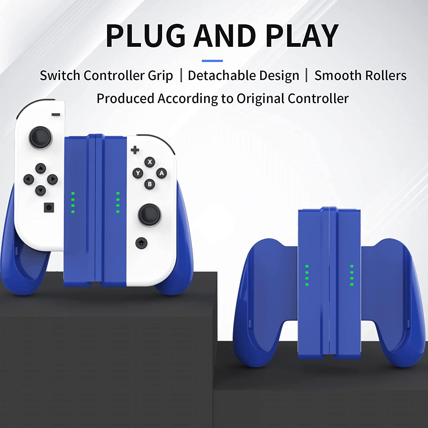 DOYO Joy Con Comfort Grip Unique Detachable Design Controller Hand Grip Compatible with Switch/Switch OLED Joycons Blue - DOYO Game