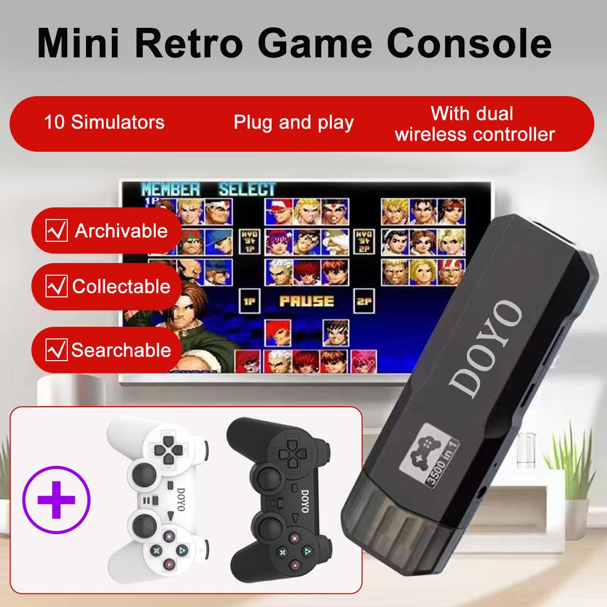 DOYO Retro Game Console, 3500+ HD Classic Games 10 Simulators Plug and Play 4K HDMI Output for TV with Dual 2.4G Wireless Controllers - DOYO Game
