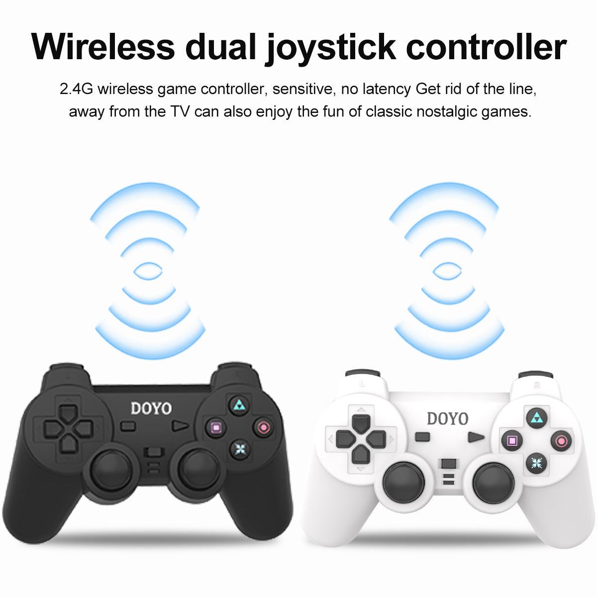 DOYO Retro Game Console, 3500+ HD Classic Games 10 Simulators Plug and Play 4K HDMI Output for TV with Dual 2.4G Wireless Controllers - DOYO Game