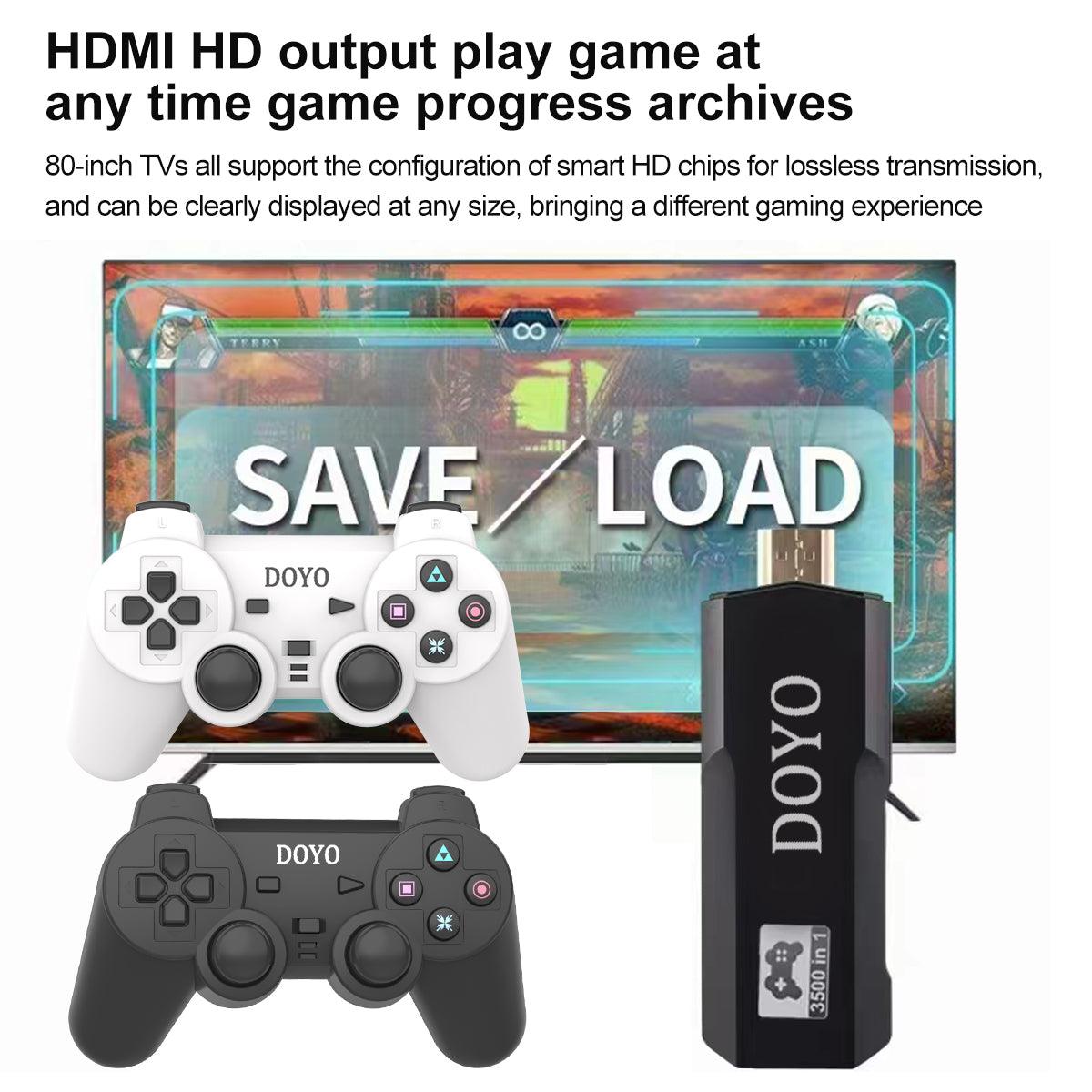 DOYO Retro Game Console, 3500+ HD Classic Games 10 Simulators Plug and Play 4K HDMI Output for TV with Dual 2.4G Wireless Controllers - DOYO Game