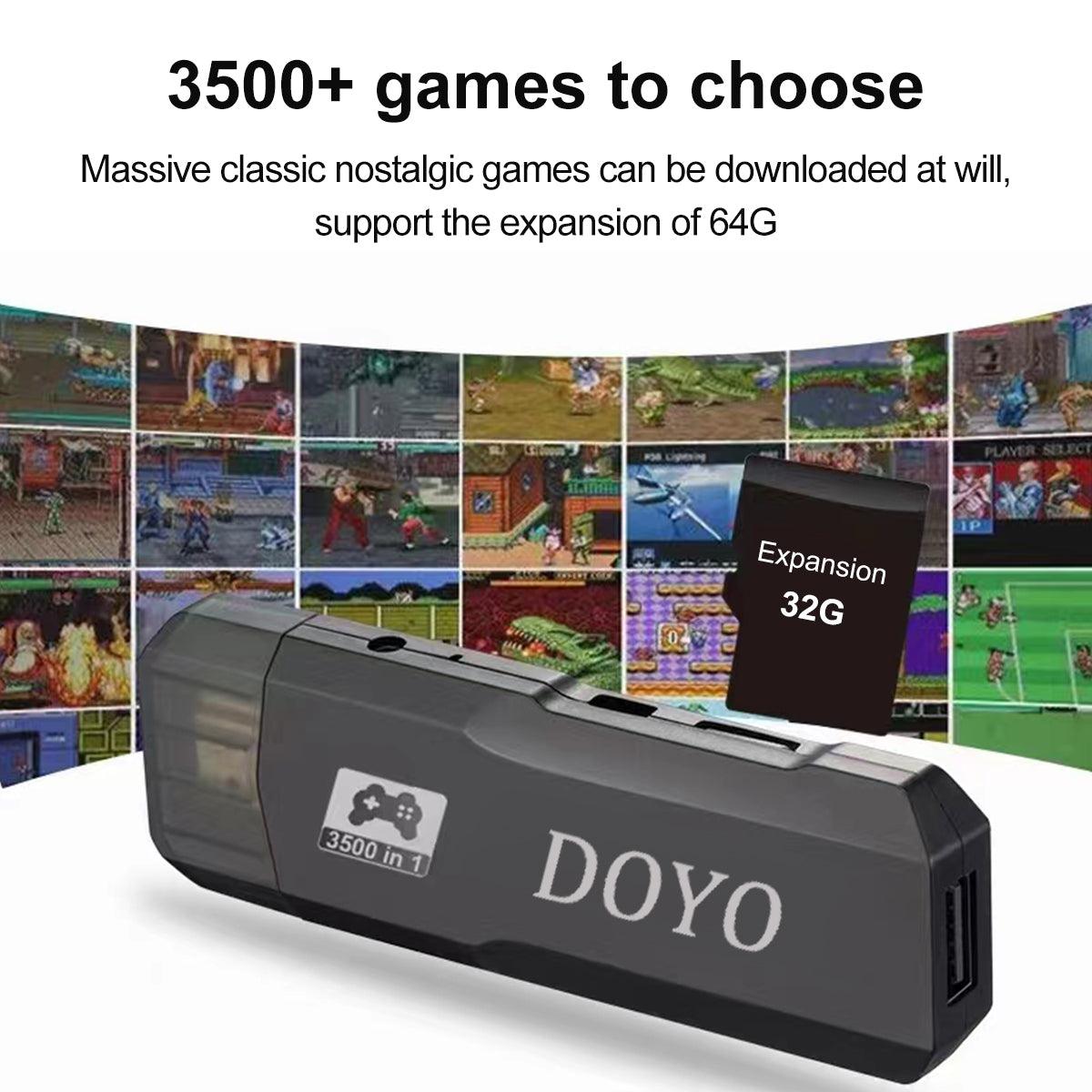 DOYO Retro Game Console, 3500+ HD Classic Games 10 Simulators Plug and Play 4K HDMI Output for TV with Dual 2.4G Wireless Controllers - DOYO Game