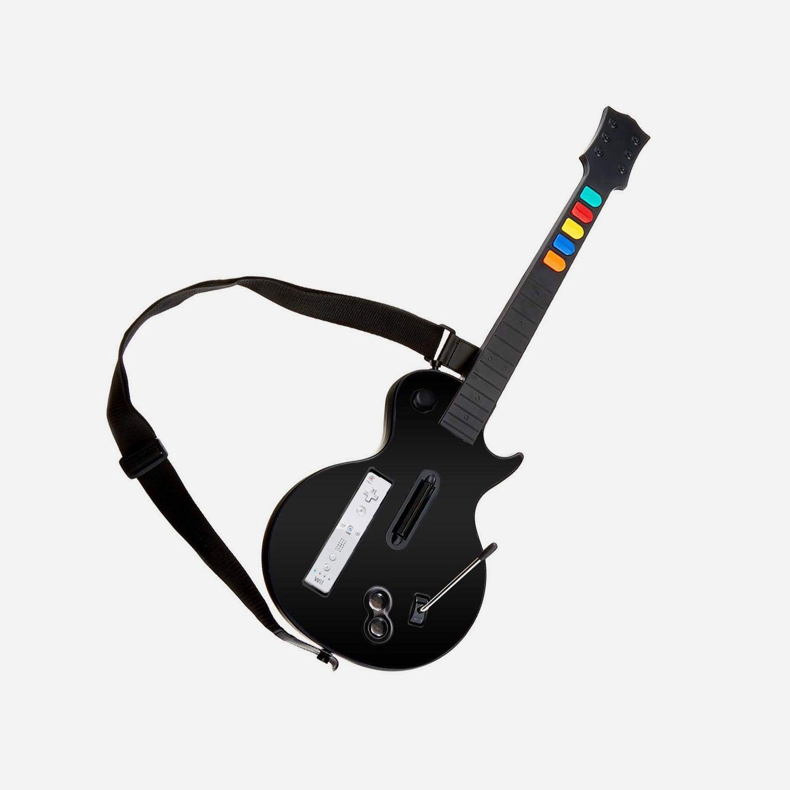 DOYO Wireless Wii Guitar Compatible with Guitar Hero and Rock Band Games Black 5-Key - DOYO Game