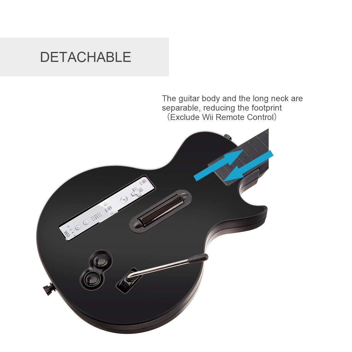 DOYO Wireless Wii Guitar Compatible with Guitar Hero and Rock Band Games Black 5-Key - DOYO Game