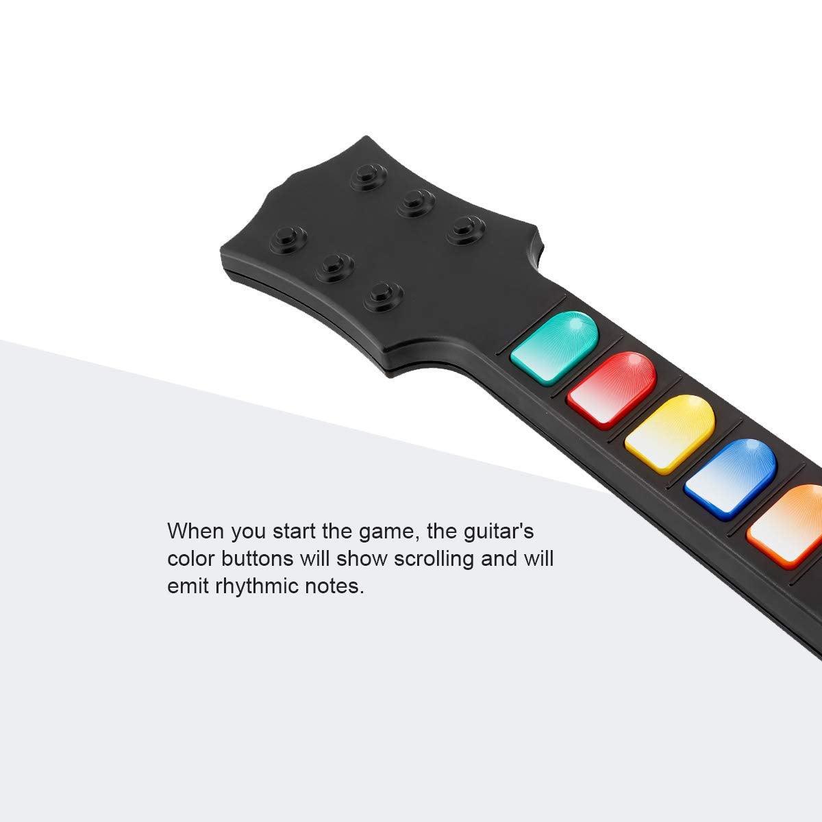 DOYO Wireless Wii Guitar Compatible with Guitar Hero and Rock Band Games Black 5-Key - DOYO Game