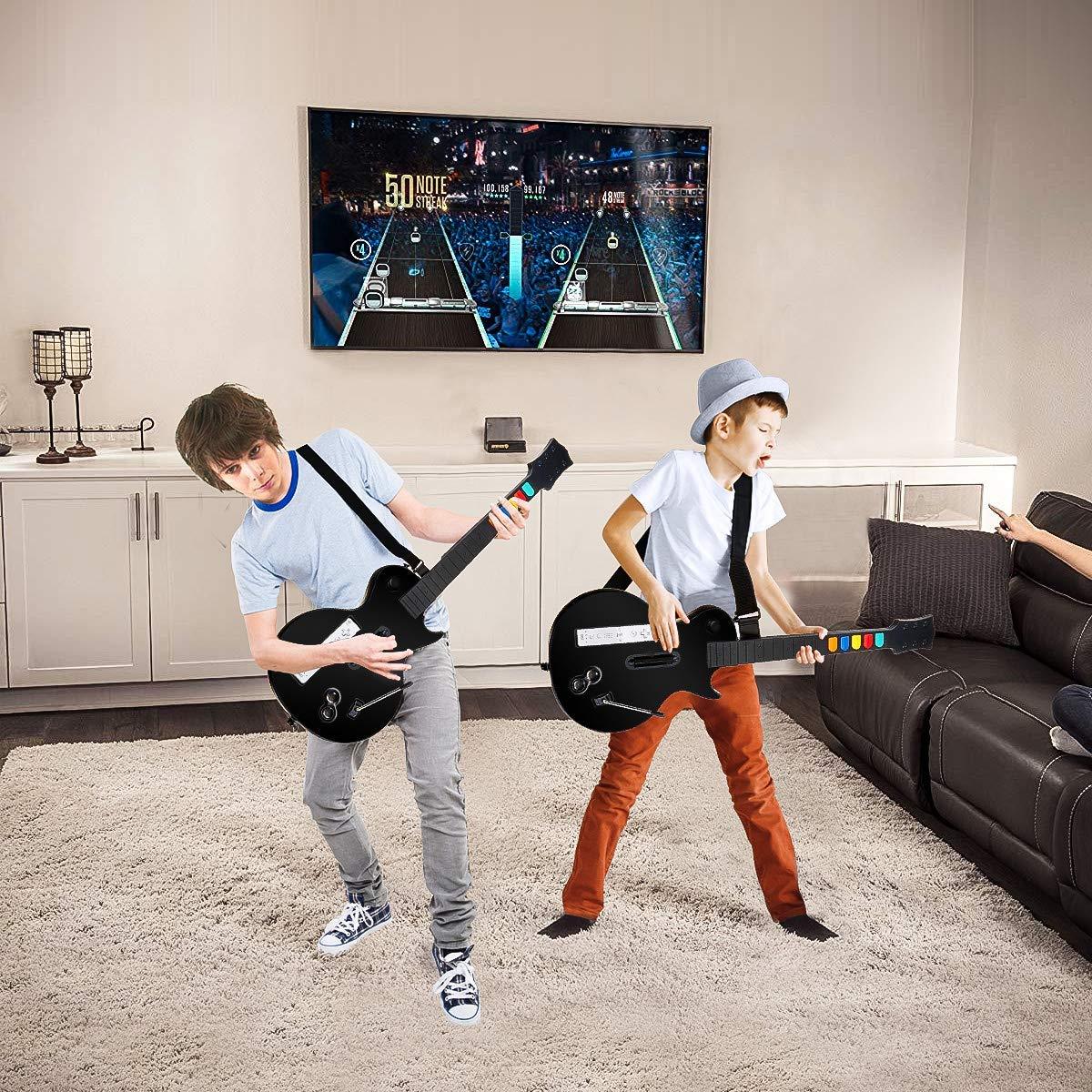 DOYO Wireless Wii Guitar Compatible with Guitar Hero and Rock Band Games Black 5-Key - DOYO Game