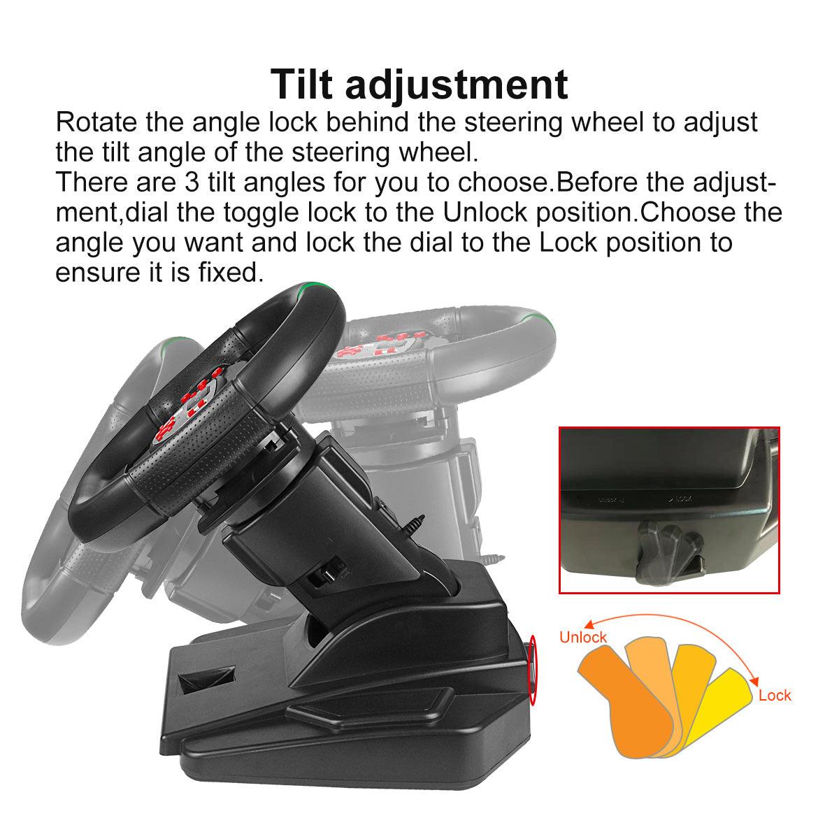 180 Degree Driving Sport Gaming Racing Wheel B - DOYO Game