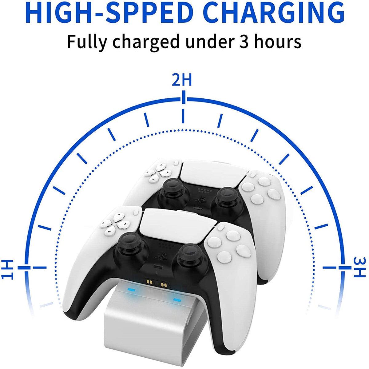 PS5 Controller Charging Station LED Charging Indicator Safety Chip Design - DOYO Game