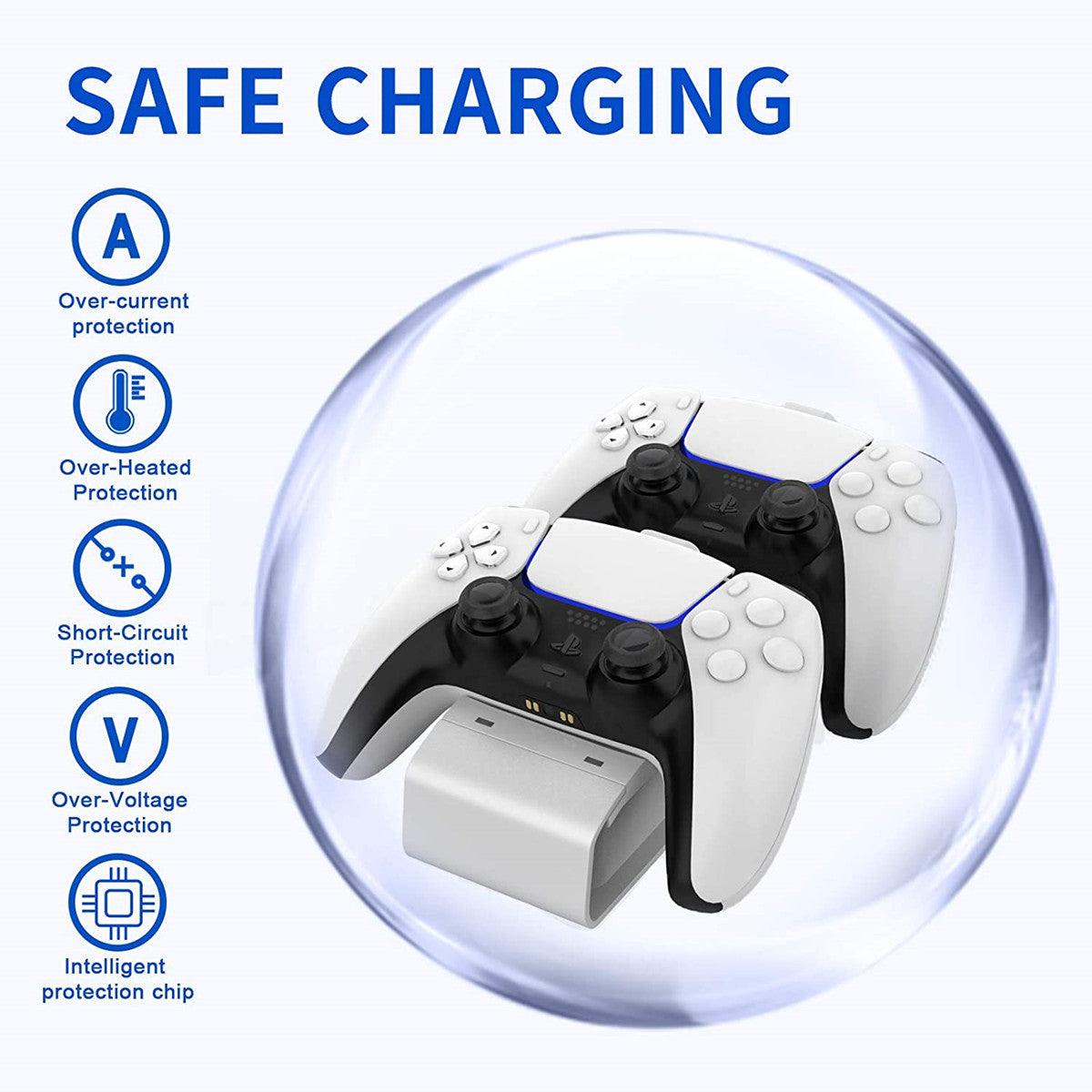 PS5 Controller Charging Station LED Charging Indicator Safety Chip Design - DOYO Game