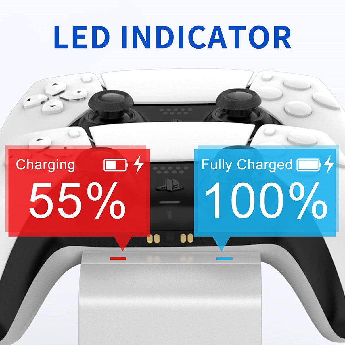 PS5 Controller Charging Station LED Charging Indicator Safety Chip Design - DOYO Game