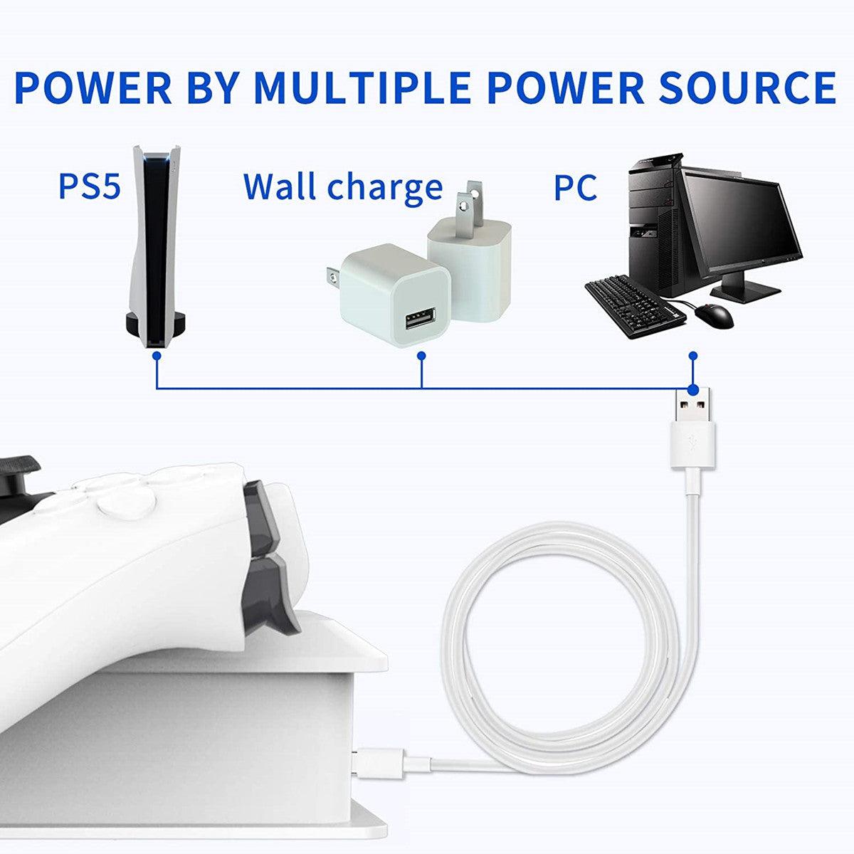 PS5 Controller Charging Station LED Charging Indicator Safety Chip Design - DOYO Game
