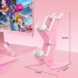 Load image into Gallery viewer, Controller Holder Pink, Game Controller Rack Headset Stand for Xbox Series X S/Xbox one / PS5 / PS4 / NS/PC/Headset, Aluminum Metal Headset Mount Universal Organizer for Video Game Accessories