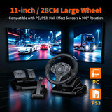 Load image into Gallery viewer, NBCP 900° Racing Wheel with Pedals, 11" Wheel for PC Truck SimulatorAdjustable Height