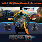 Load image into Gallery viewer, NBCP 900° Racing Wheel with Pedals, 11" Wheel for PC Truck SimulatorAdjustable Height