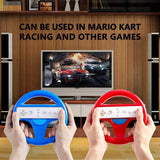 Load image into Gallery viewer, DOYO 2 Pack Steering Wheel for wii Controller 360 Degree Rotation Mario Kart Racing Game Steering Wheel (Red &amp; Blue) - DOYO Game